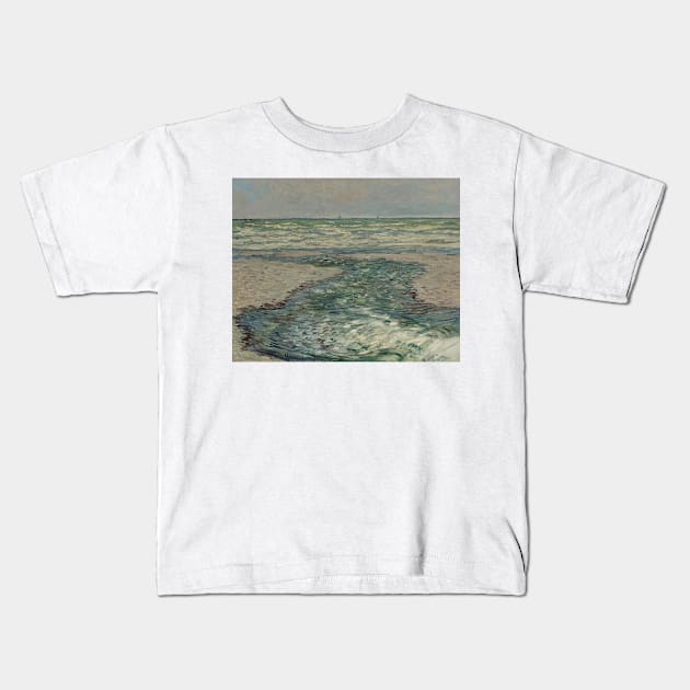 Pourville River, Low Tide by Claude Monet Kids T-Shirt by Classic Art Stall